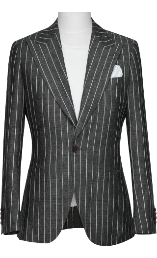 S120s Charcoal Pinstripe Wool Suit